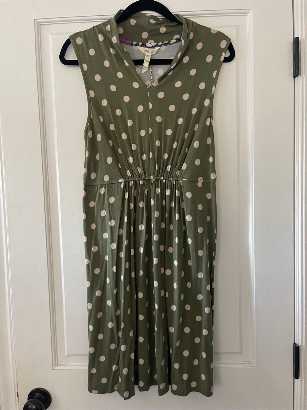 Matilda Jane Olive Green Polka Dot Sleeveless Midi Dress